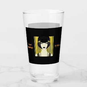 Verre Tumbler Tarot Personnalisé Art Déco Flapper Girl