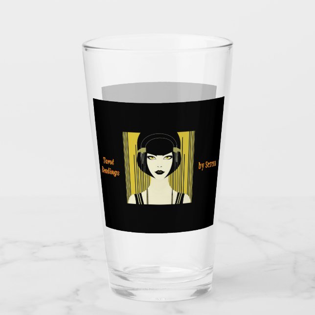 Verre Tumbler Tarot Personnalisé Art Déco Flapper Girl (Devant)