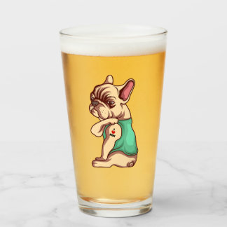 Verre Tumbler Visage Chien-taureaux français | Cadeaux d