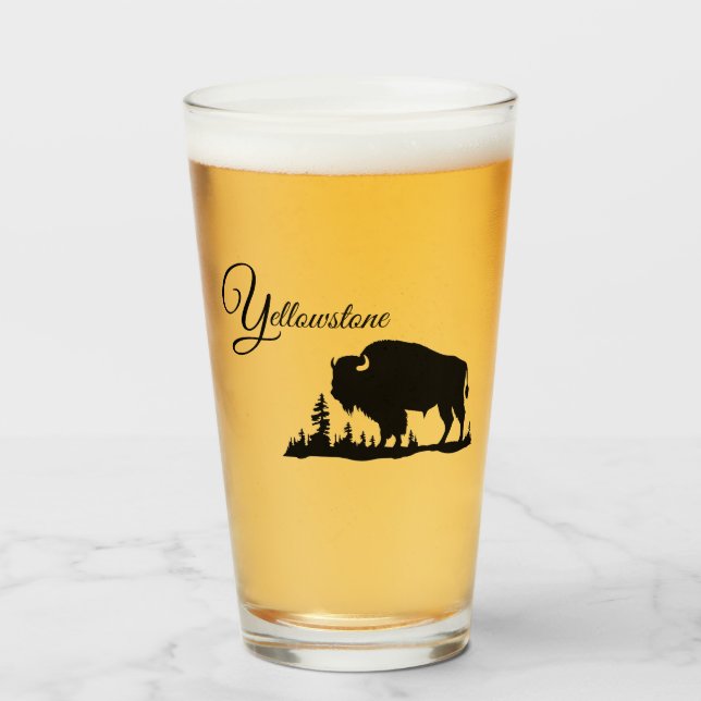 Verre Tumbler-Yellowstone Buffalo (Devant (rempli))