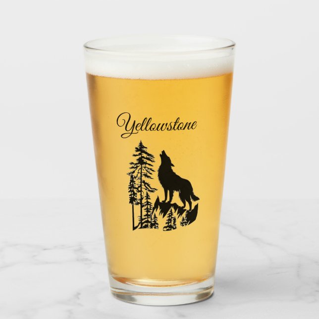 Verre Tumbler-Yellowstone Wolf (Devant (rempli))