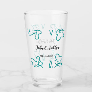 Verre Turquoise bleu couple mariage date flstylish 