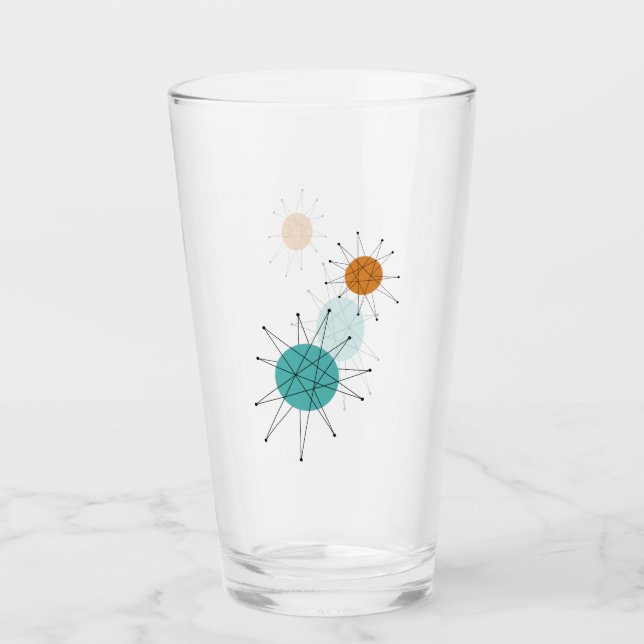 Verre Turquoise Orange Franciscan Starburst milieu du si (Devant)