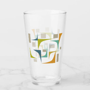 Verre Turquoise Orange Green Corners Mid Century Retro