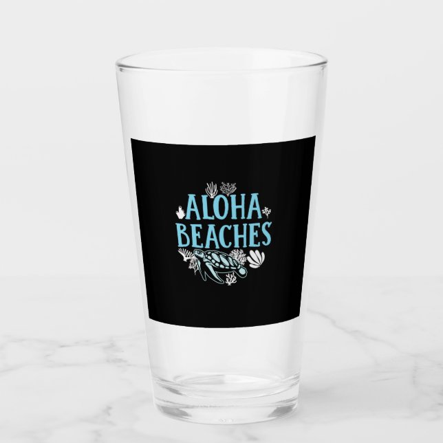 Verre Turtle Lover | Plages Aloha (Devant)