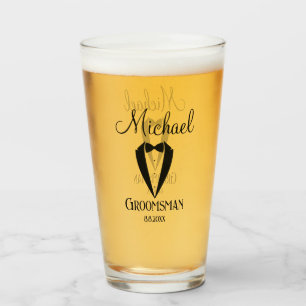 Verre tuxedo amusant avec bow groomsman personnalisé ten