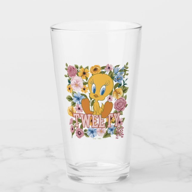 Verre TWEETY™ Broderie Florale Graphique (Devant)