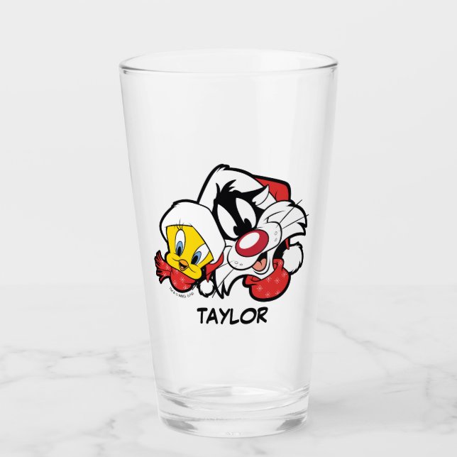 Verre TWEETY™ & SYLVESTER™ "Joyeux tout" (Devant)