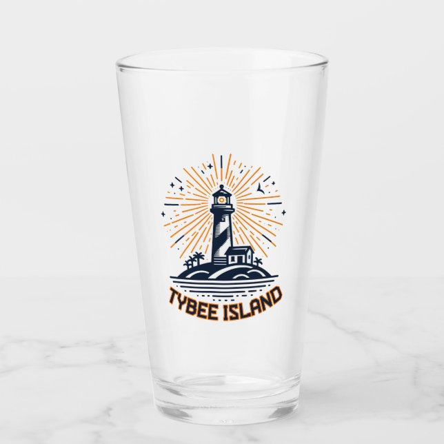 Verre Tybee Island Georgia Phare Sunrise (Devant)