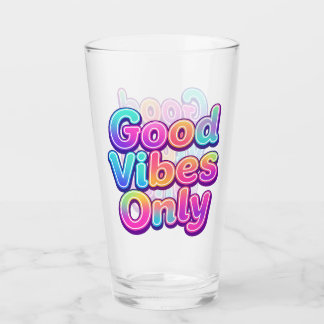 Verre Typographie Colorée Cadeau Bonne Vibration Uniquem