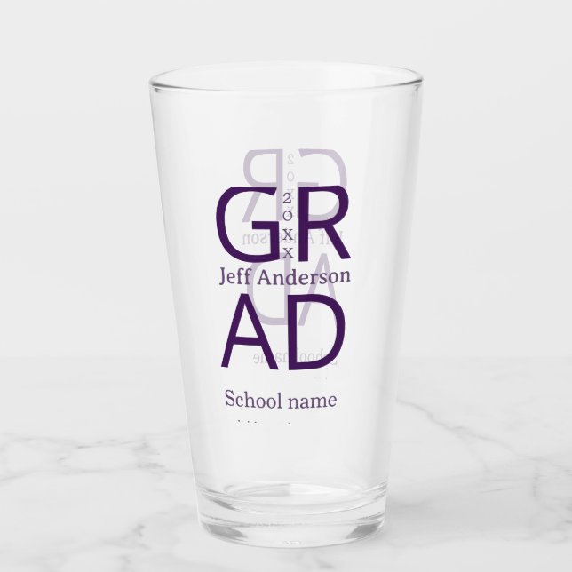 Verre Typographie de diplôme moderne simple minimale c (Devant)