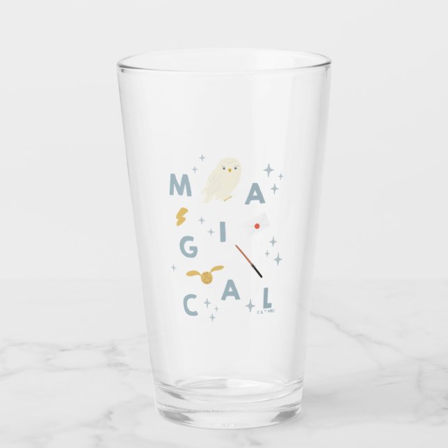 Verre Typographie « Magique » Graphique Hedwige (Devant)