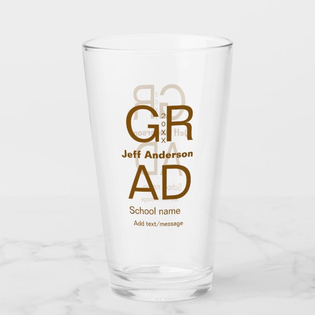 Verre Typographie moderne graduation simple minimum c (Devant)