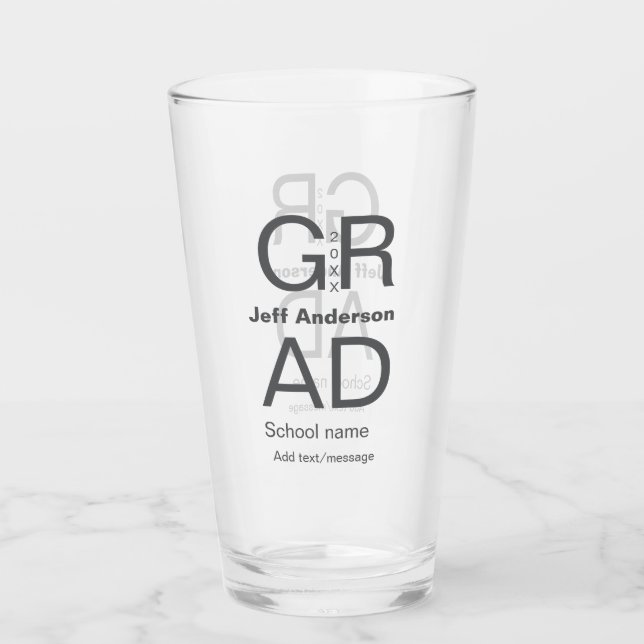 Verre Typographie moderne graduation simple minimum c (Devant)