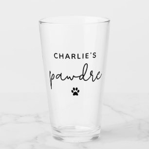 Verre Typographie Pawdre personnalisée Chien papa Nouvea