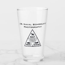 U.S. Naval School of Photography Glass Tumbler B&W