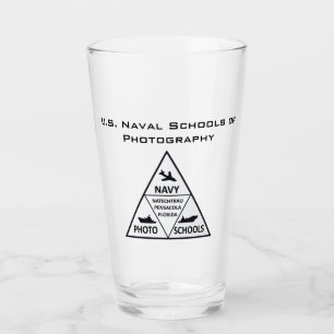Verre U.S. Naval School of Photography Glass Tumbler B&W