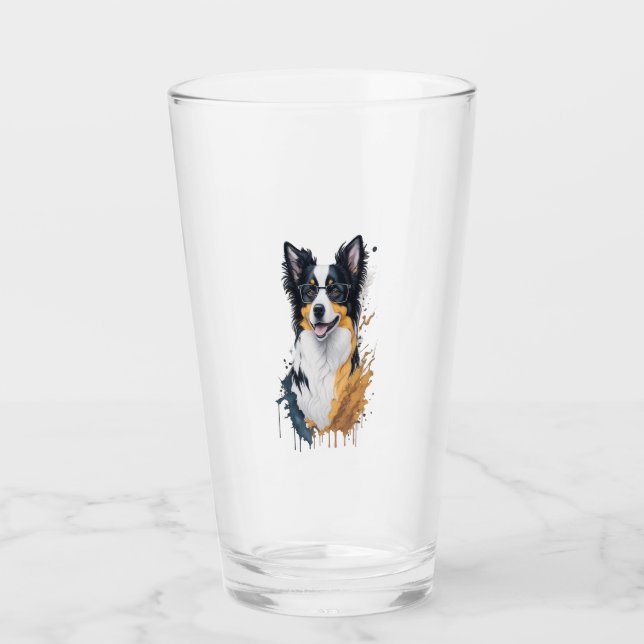 Verre Un chien mignon Bordure Collie (Devant)