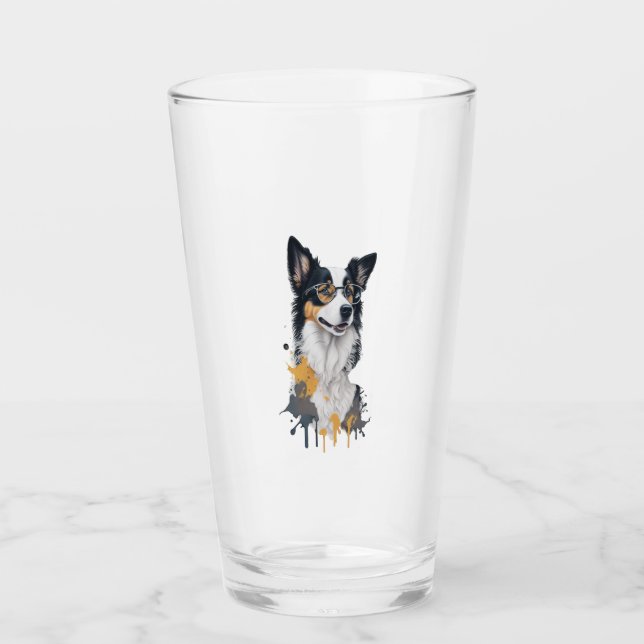 Verre Un chien mignon Bordure Collie (Devant)