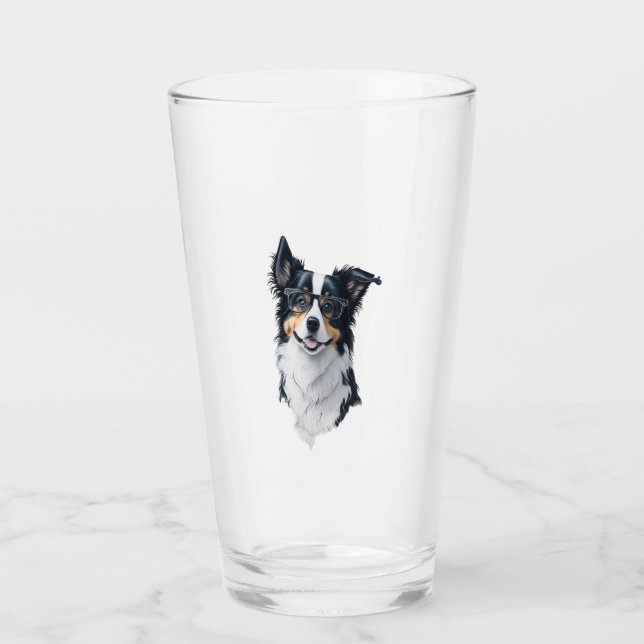 Verre Un chien mignon Bordure Collie (Devant)