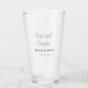 Verre Un couple chaud ajouter nom pastel violet rétro mo