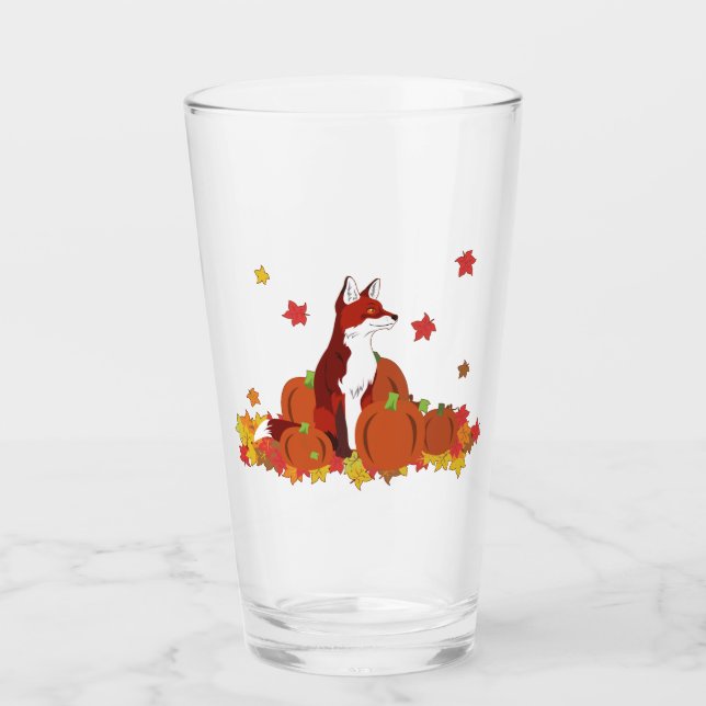 Verre Un Fox dans le patch Citrouille (Devant)