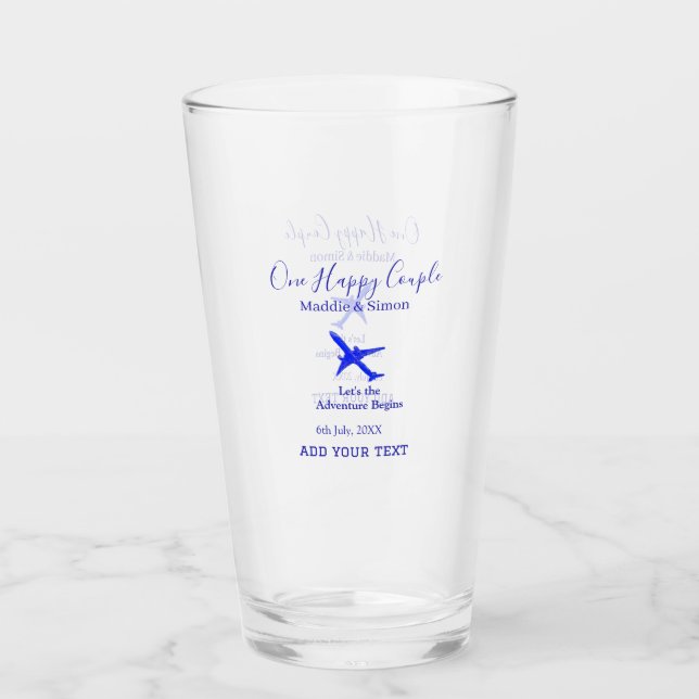Verre Un heureux couple, l'aventure commence, mariage co (Devant)
