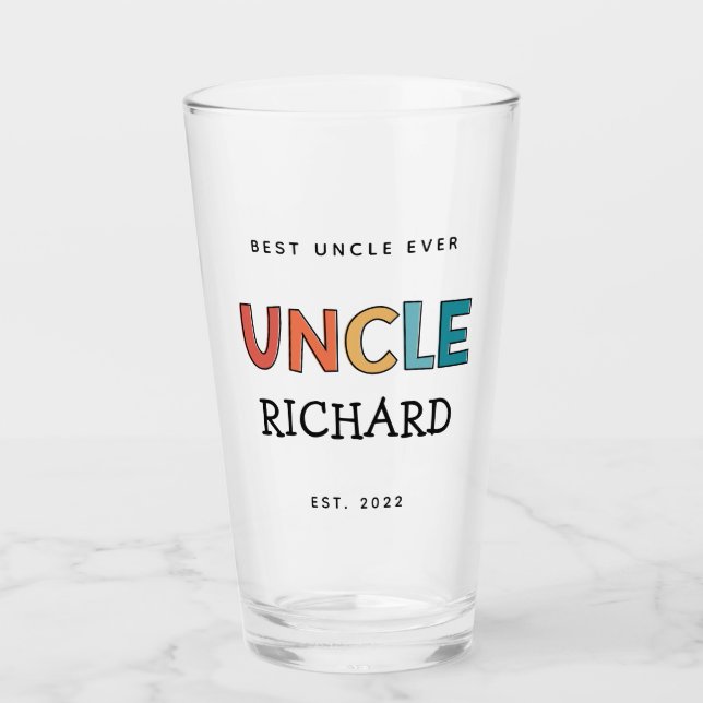 Verre Uncle personnalisé Retro cadeau meilleur oncle jam (Devant)