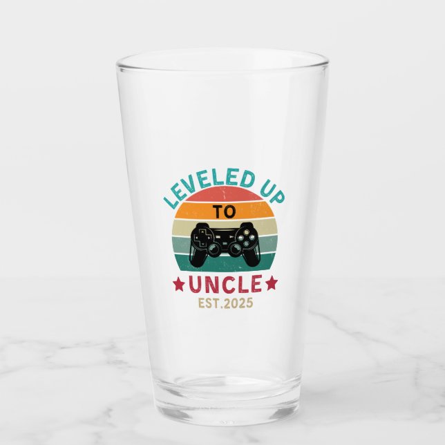 Verre Uncle Pregnancy Faire-part Beer Glass EST 2025 (Devant)