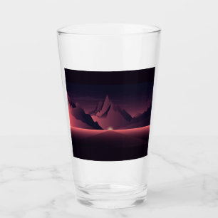 Verre Une illustration de coucher de soleil en montagne