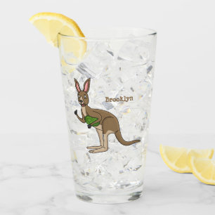 Verre Une jolie illustration de kangourou australien