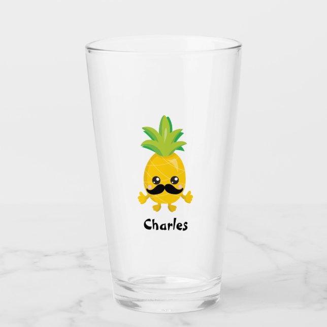 Verre Une jolie moustache d'ananas (Devant)