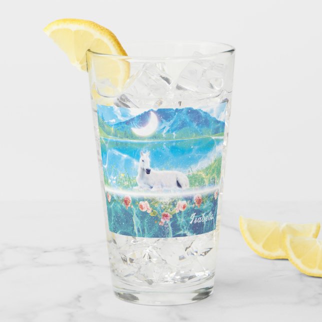 Verre Unicorne dans un monde de rêve paradisiaque custom (Devant glace)