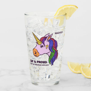 Verre Unicorne Gay Texte Personnalisé
