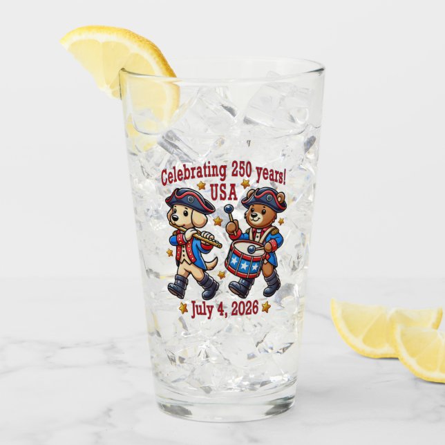 Verre USA 250th Anniversary Souvenir - Patriotique (Devant glace)