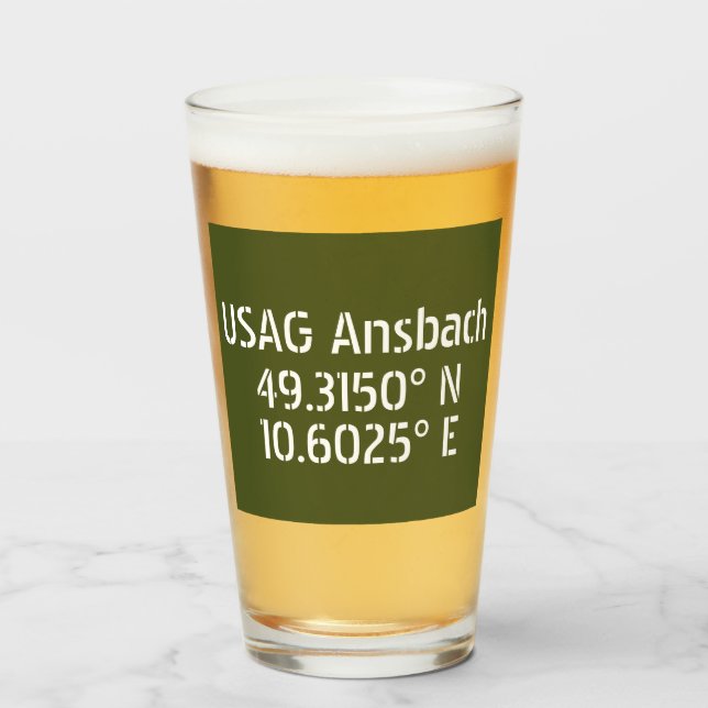 Verre USAG Ansbach Latitude Longitude (Devant (rempli))