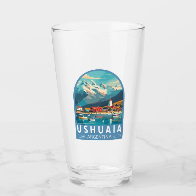 Verre Ushuaia Argentina Travel Art Vintage (Devant)