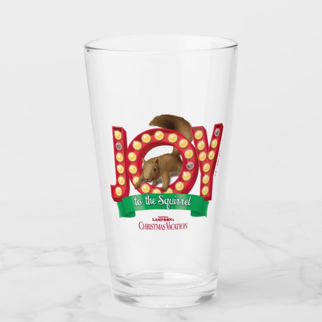 Verre Vacances de Noël | Joie à l'écureuil (Devant)
