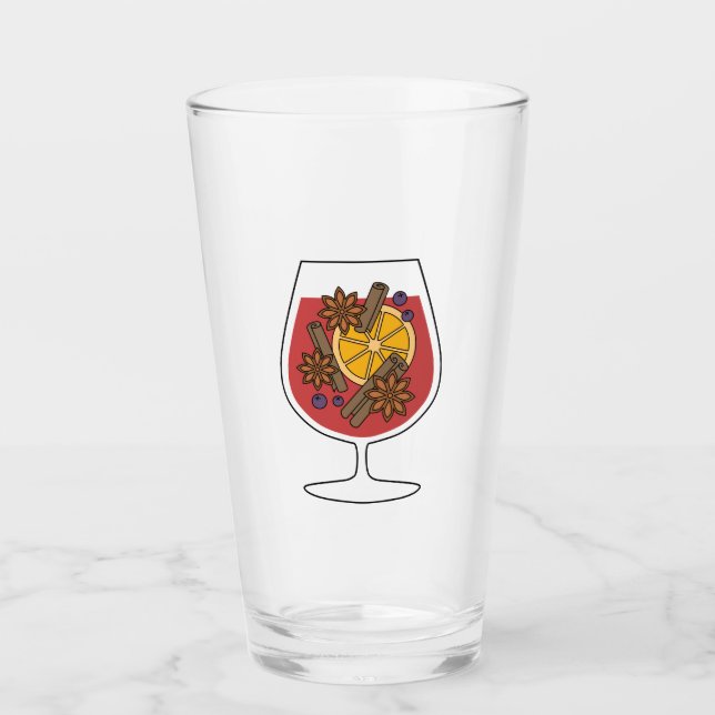 Verre Vacances de Noël vin roux épices (Devant)