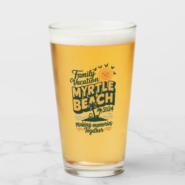 Verre Vacances en famille Myrtle Beach 2024 Faire des so (Devant (rempli))