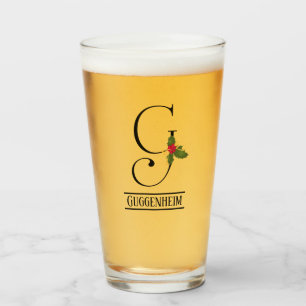Verre Vacances Holly Monogramme G Bière personnalisée