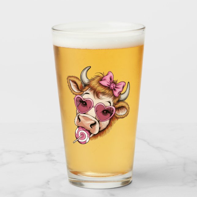 Verre Vache des Highlands Saint-Valentin Coquette Fête d (Devant (rempli))
