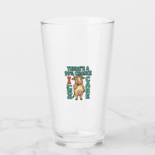 Verre Vache drôle 99% de chance que je m'en fiche Graphi