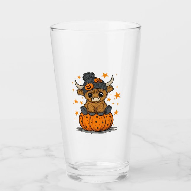 Verre Vache Highland Retro Halloween (Devant)