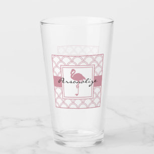 Verre Vague Art Déco Flamant Rose