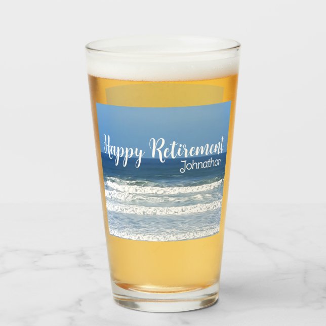 Verre Vagues et félicitations pour la retraite surf (Devant (rempli))