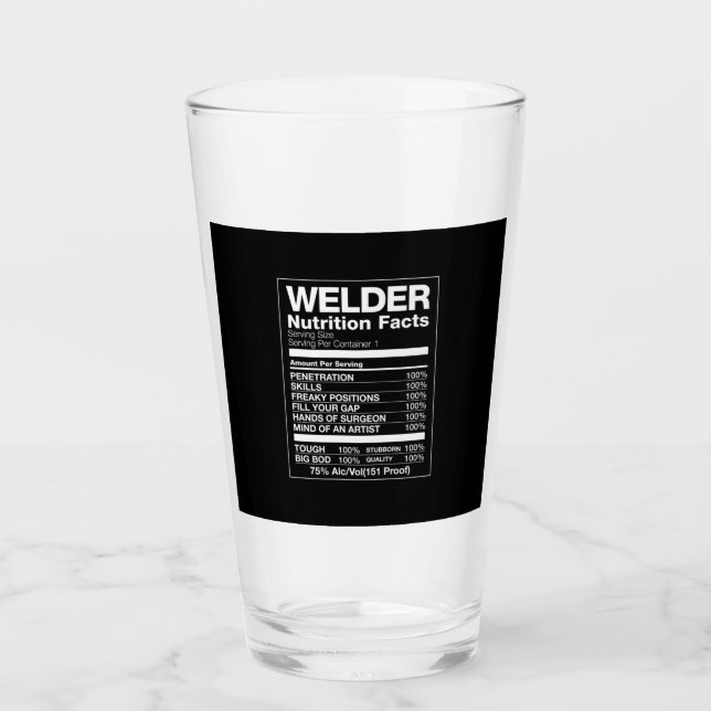 Verre Valeurs nutritionnelles des soudeurs (Devant)
