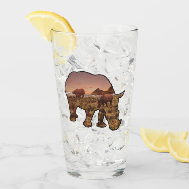 Verre Vallée Des Rhinoceros, (Devant glace)
