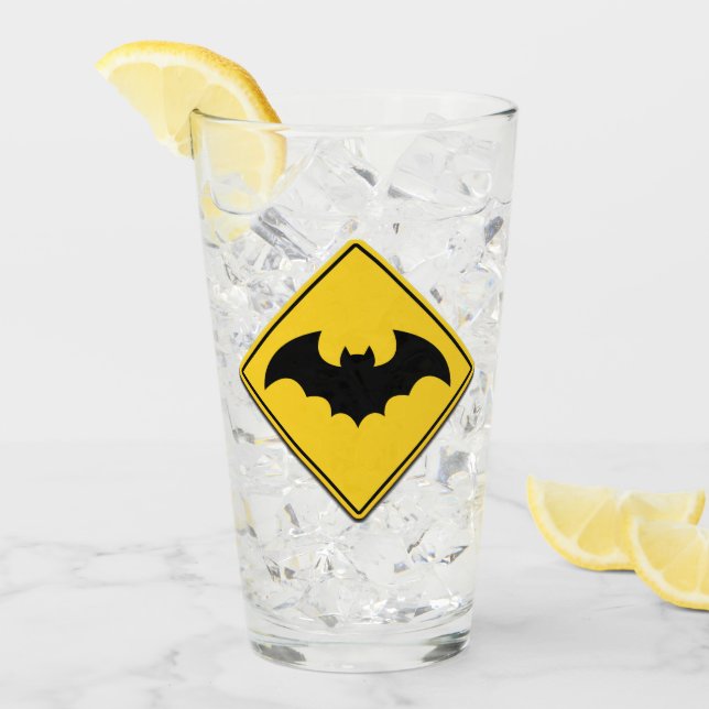 Verre Vampire Bat Avertissement Halloween (Devant glace)