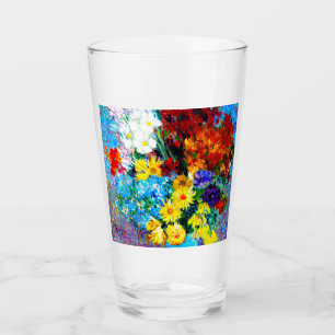Verre Van Gogh Flowers dans un Vase Bleu